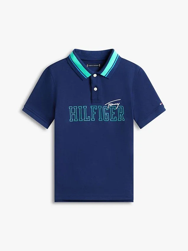 Polo elástico con el logotipo de Hilfiger para niño Polo elástico con el logotipo de Hilfiger para niño