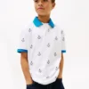 Polo elástico con estampado náutico para niño