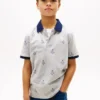 Polo elástico con estampado náutico para niño
