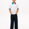 Polo elástico con estampado náutico para niño