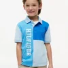Polo elástico con logo y bloques de color para niño Polo elástico con logo y bloques de color para niño