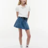 Polo elástico con mangas abullonadas para niña Polo elástico con mangas abullonadas para niña