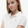 Polo elástico con mangas abullonadas para niña Polo elástico con mangas abullonadas para niña