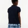 Polo elástico con mangas abullonadas para niña Polo elástico con mangas abullonadas para niña