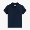 Polo elástico con mangas abullonadas para niña Polo elástico con mangas abullonadas para niña