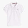 Polo elástico con mangas abullonadas para niña Polo elástico con mangas abullonadas para niña