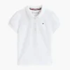 Polo elástico con mangas abullonadas para niña Polo elástico con mangas abullonadas para niña