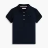 Polo elástico con mangas abullonadas para niña Polo elástico con mangas abullonadas para niña