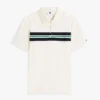 Polo elástico de rayas anchas de corte regular Polo elástico de rayas anchas de corte regular