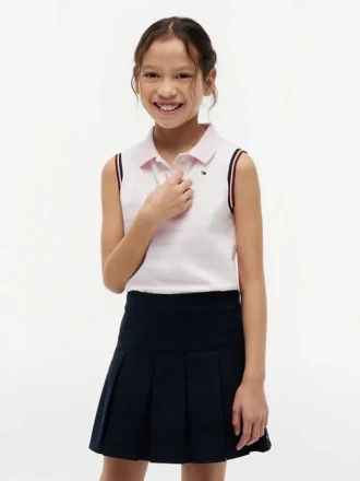 Polo elástico sin mangas a rayas para niños