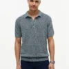 Polo holgado jaspeado de New York Label Polo holgado jaspeado de New York Label