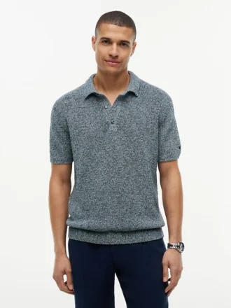 Polo holgado jaspeado de New York Label