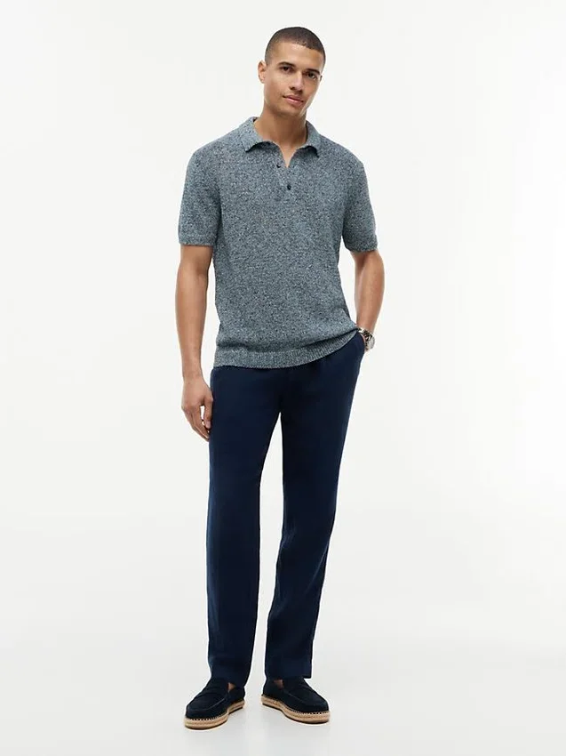 Polo holgado jaspeado de New York Label Polo holgado jaspeado de New York Label