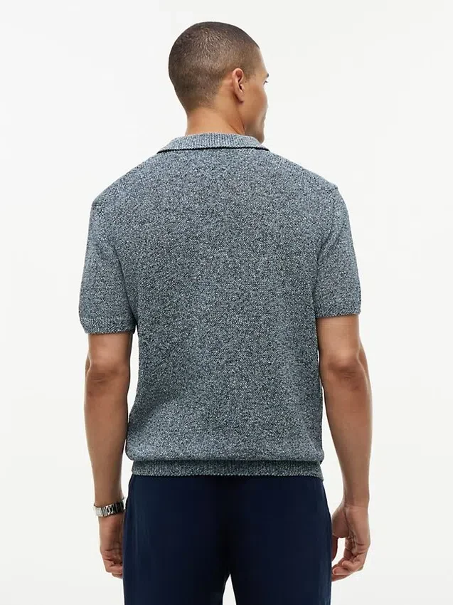 Polo holgado jaspeado de New York Label Polo holgado jaspeado de New York Label