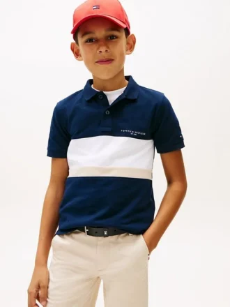 Polo infantil con bloques de color
