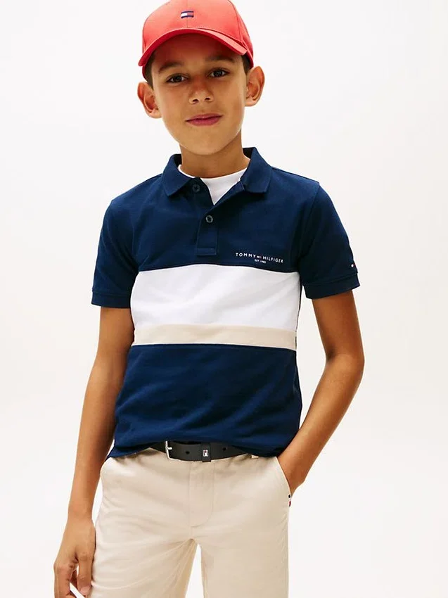 Polo infantil con bloques de color Polo infantil con bloques de color