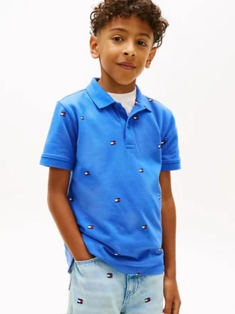 Polo infantil con estampado de banderas