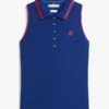 Polo sin mangas de corte entallado con monograma Polo sin mangas de corte entallado con monograma