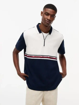 Polo Tommy Jeans Relaxed con cremallera de un cuarto Polo Tommy Jeans Relaxed con cremallera de un cuarto