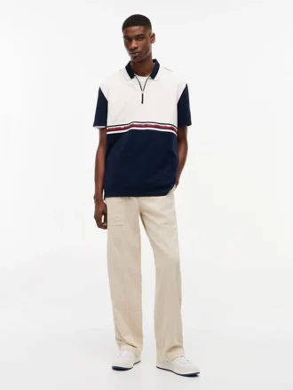 Polo Tommy Jeans Relaxed con cremallera de un cuarto Polo Tommy Jeans Relaxed con cremallera de un cuarto