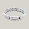 Pulsera de acero inoxidable con rayas de bandera