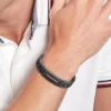 Pulsera de acero inoxidable con rayas de bandera