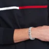 Pulsera de acero inoxidable con rayas de bandera