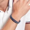 Pulsera de acero inoxidable con rayas de bandera