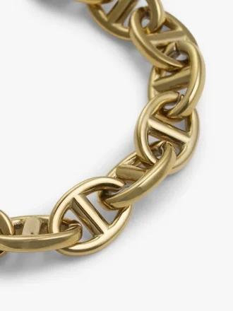 Pulsera de cadena con eslabones marineros chapada en oro