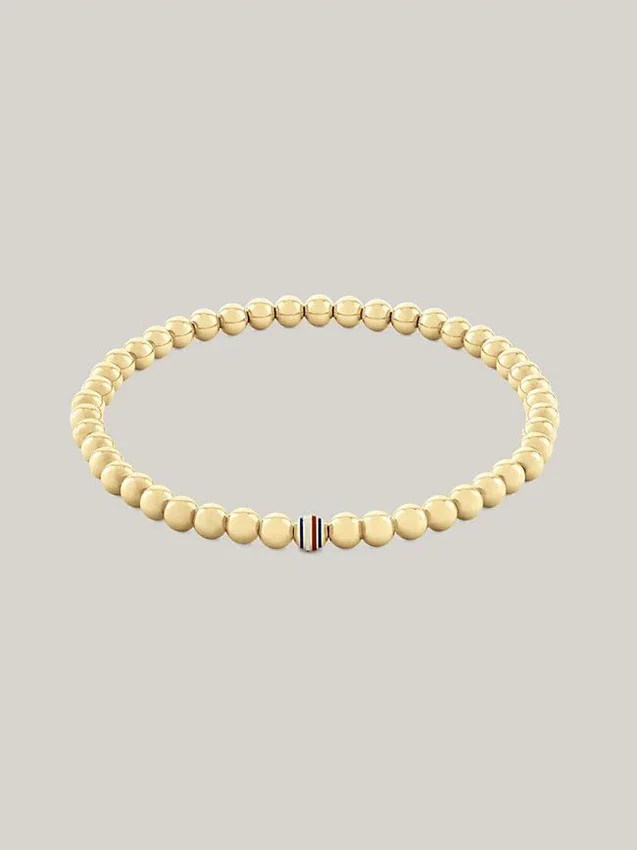 Pulsera de cuentas metálicas a rayas Pulsera de cuentas metálicas a rayas