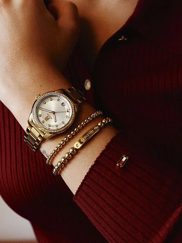 Pulsera de cuentas metálicas a rayas Pulsera de cuentas metálicas a rayas