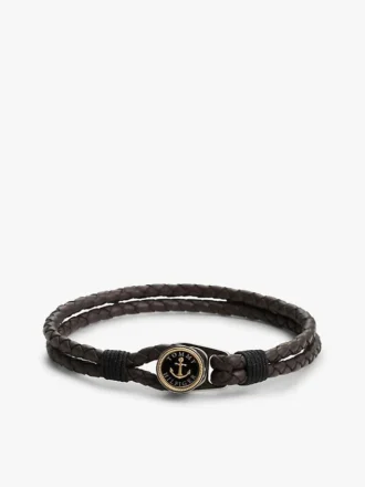 Pulsera de cuero trenzado de estilo náutico