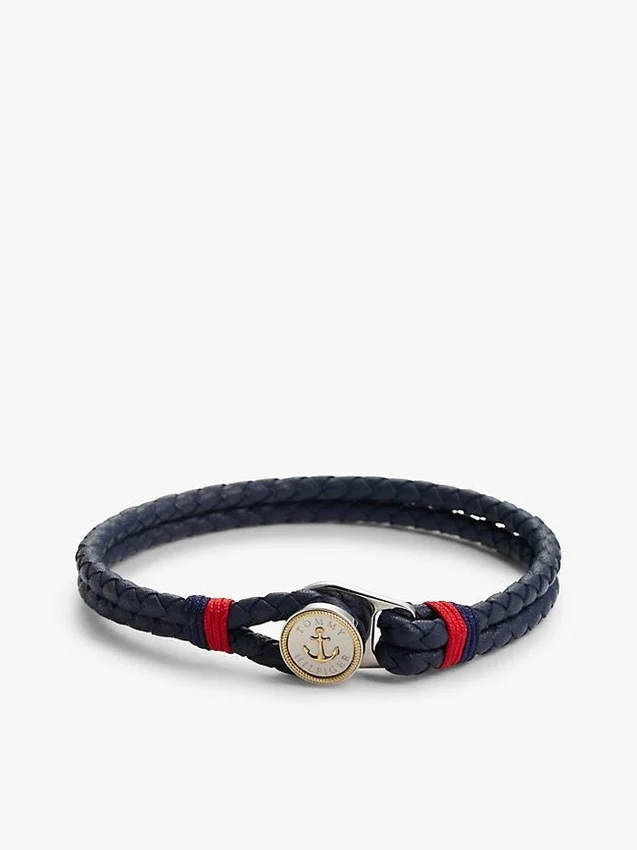 Pulsera de cuero trenzado de estilo náutico Pulsera de cuero trenzado de estilo náutico