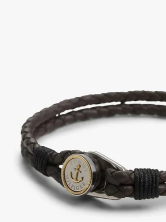 Pulsera de cuero trenzado de estilo náutico