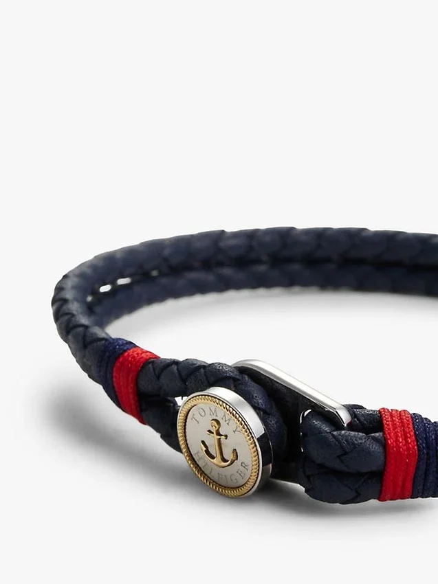 Pulsera de cuero trenzado de estilo náutico Pulsera de cuero trenzado de estilo náutico