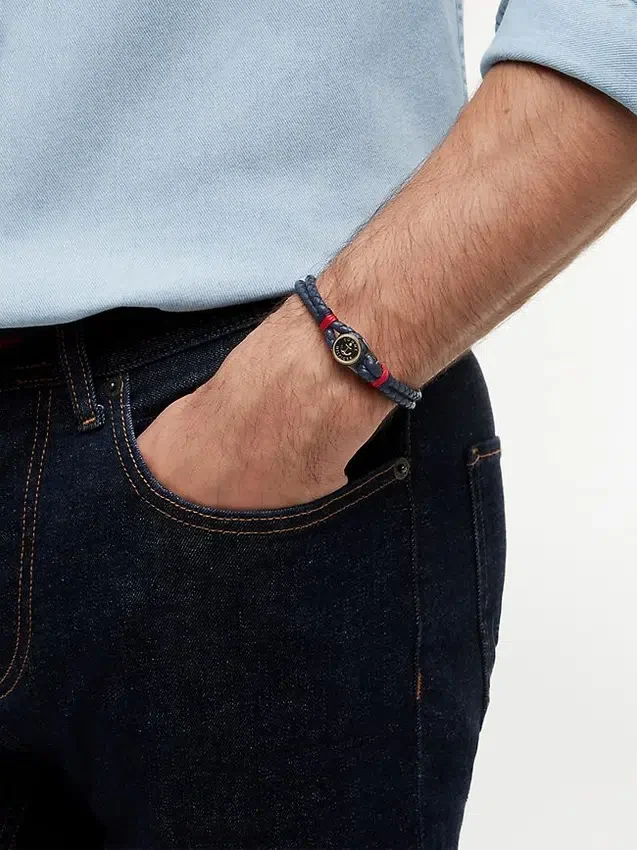 Pulsera de cuero trenzado de estilo náutico Pulsera de cuero trenzado de estilo náutico