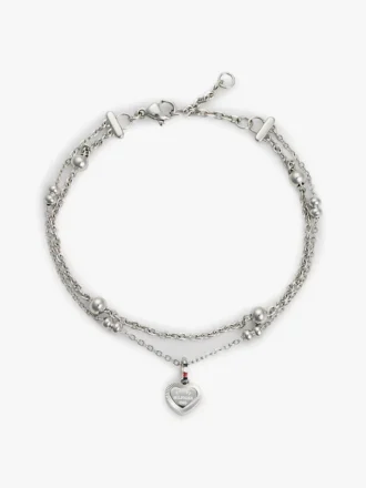 Pulsera de doble vuelta con charm de corazón