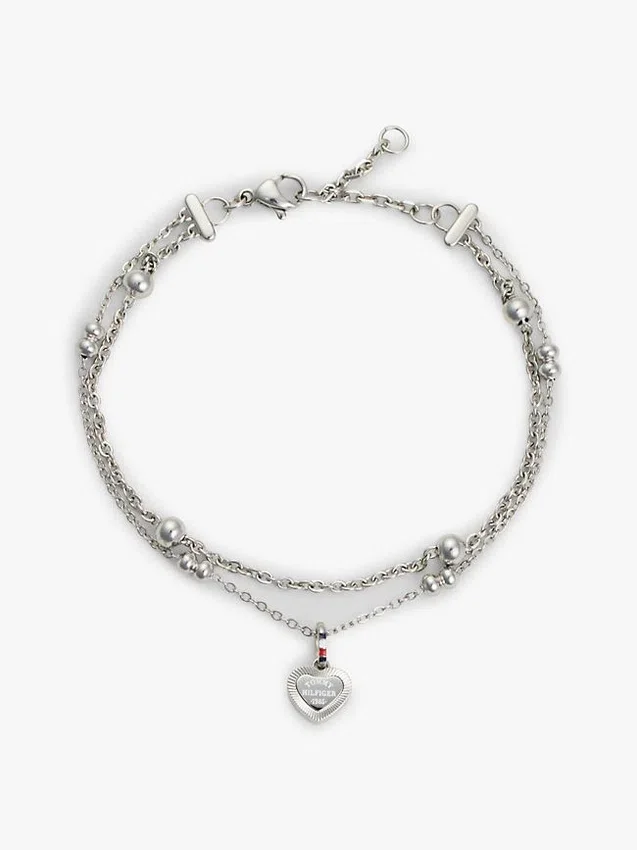 Pulsera de doble vuelta con charm de corazón Pulsera de doble vuelta con charm de corazón