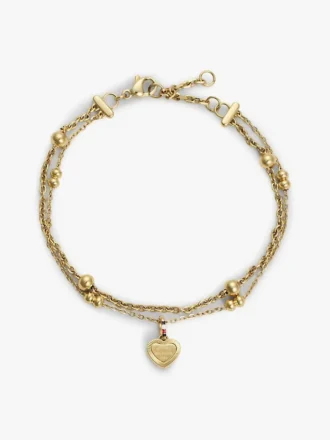 Pulsera de doble vuelta con charm de corazón