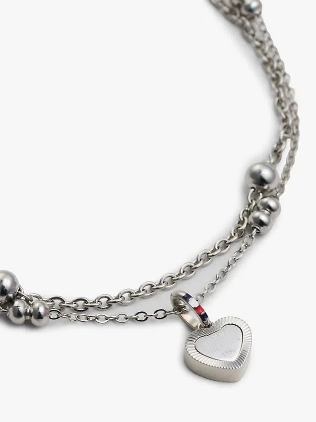 Pulsera de doble vuelta con charm de corazón Pulsera de doble vuelta con charm de corazón