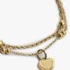 Pulsera de doble vuelta con charm de corazón Pulsera de doble vuelta con charm de corazón