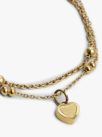 Pulsera de doble vuelta con charm de corazón