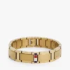 Pulsera de eslabones planos con detalles a rayas Pulsera de eslabones planos con detalles a rayas