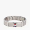 Pulsera de eslabones planos con detalles a rayas Pulsera de eslabones planos con detalles a rayas