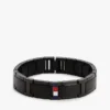 Pulsera de eslabones planos con detalles a rayas