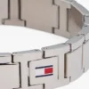 Pulsera de eslabones planos con detalles a rayas Pulsera de eslabones planos con detalles a rayas
