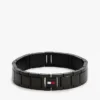 Pulsera de eslabones planos con detalles a rayas