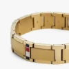 Pulsera de eslabones planos con detalles a rayas Pulsera de eslabones planos con detalles a rayas