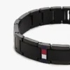 Pulsera de eslabones planos con detalles a rayas