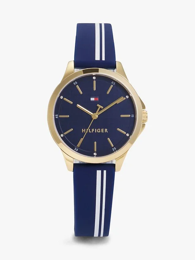 Reloj con correa de rayas emblemáticas de 34 mm Reloj con correa de rayas emblemáticas de 34 mm